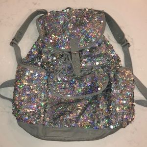 Aeropostale Silver Sequin Backpack